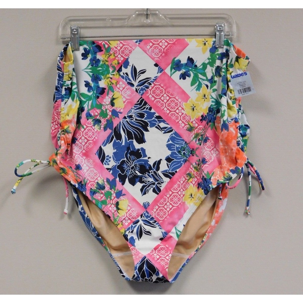 Swim by Cacique high waisted swimsuit‎ bottoms Bright floral pattern Size 20 NWT